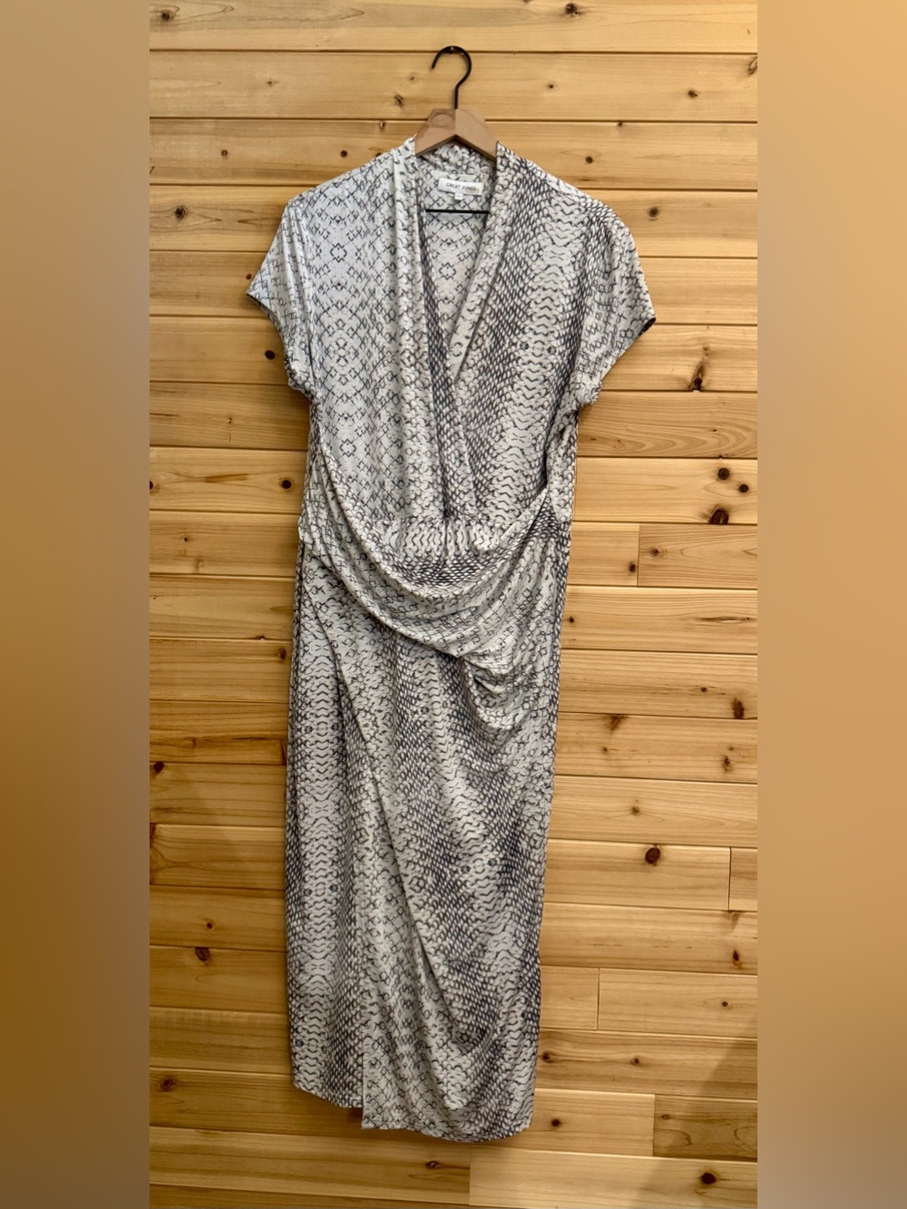 Great Jones XXL Python Print Faux Wrap Midi Dress Stretch Party Cocktail Wedding